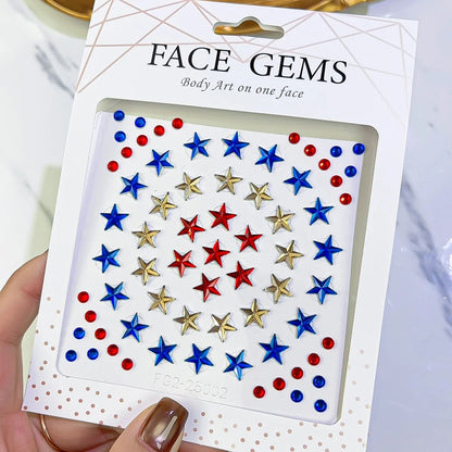 1Sheet 3D Dreamy Shell Pearl Gems Face Stickers Sparkling Mermaid Diamond Temporary Tattoos DIY Body Art Stage Makeup Rhinest