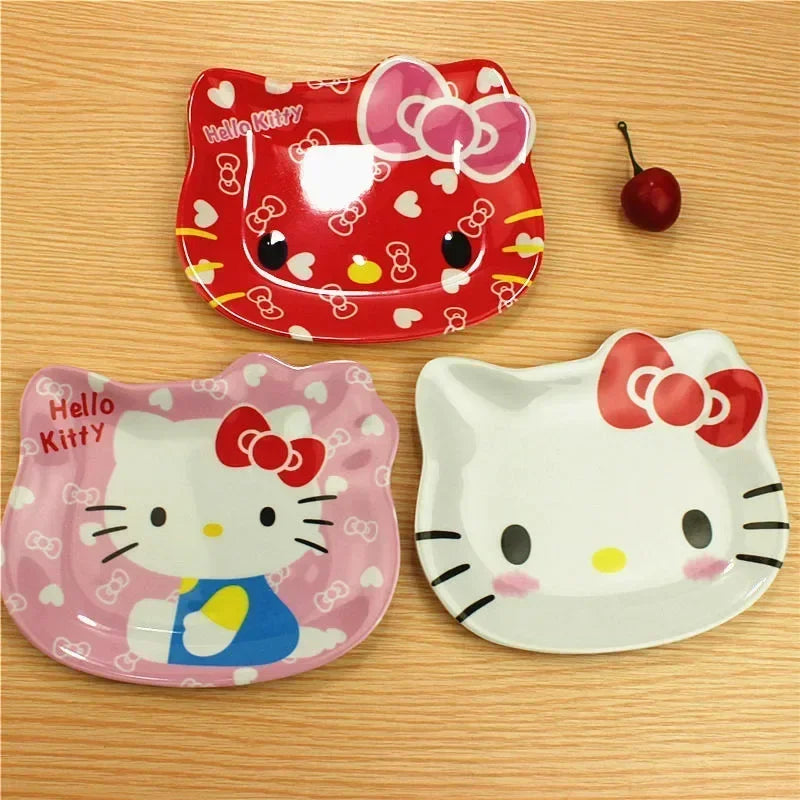 Anime Kawaii Hello Kitty Big Head Plate. Super Cute Plate Is Designed for Girls. It's a Charming Addition to Any Kitchen or H