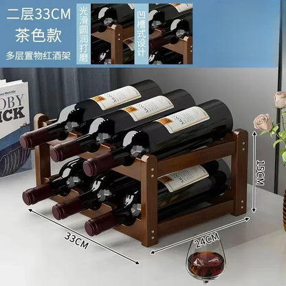 Red WineRack Decoration Household Grid Wine Display Rack Table Creative WineBottle rack Simple wine Cabinet Assemble StorageR
