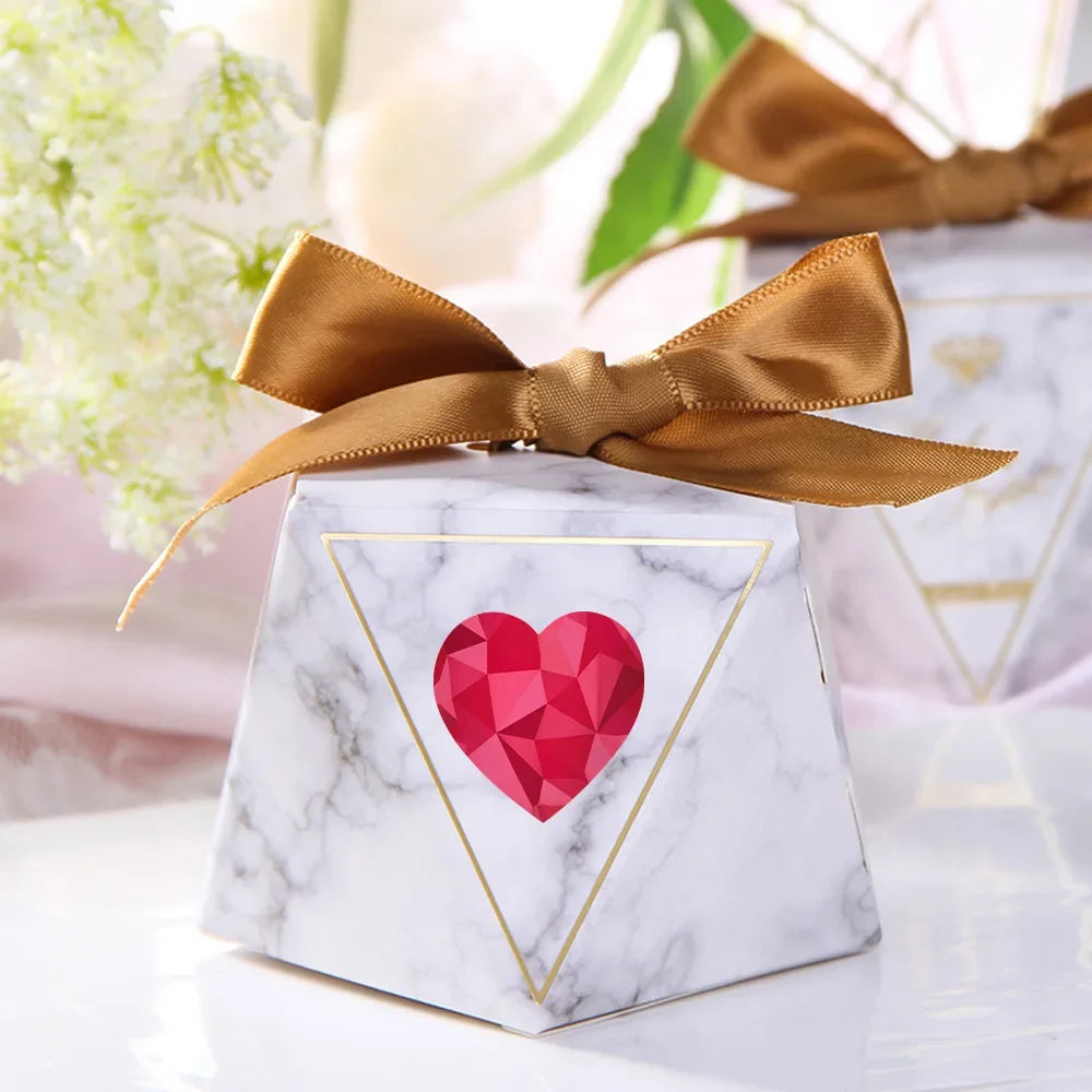 50-500pcs 1inch Red Heart Stickers for Valentine's Day Baking Packaging Sticker Envelope Seals Love Decorative Sticker