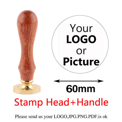 Custom Brass Wax Seal Stamp Personalized LOGO 25/30/40/50mm Round/Square Wax Sealing Head For Wedding Invitation Card Decor S