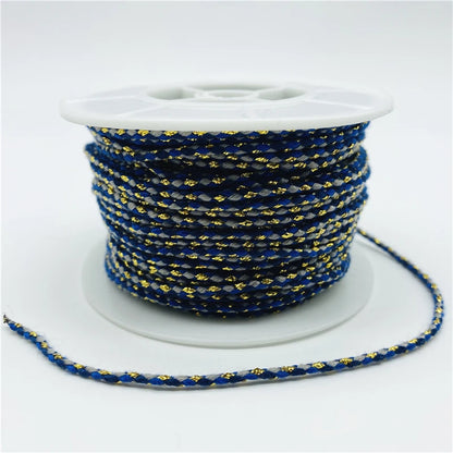 5yards/Lot 2.5mm Gold Line 100% Cotton Cord Rope Chinese Knot Macrame Cord Rope For Jewelry Making For Shamballa Bracelet