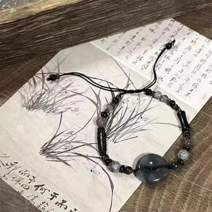 Fashion Bamboo Beads Chinese Style Beaded Bracelet Chinese Style Beaded Braided Rope Bracelet Vintage Antique Bracelet