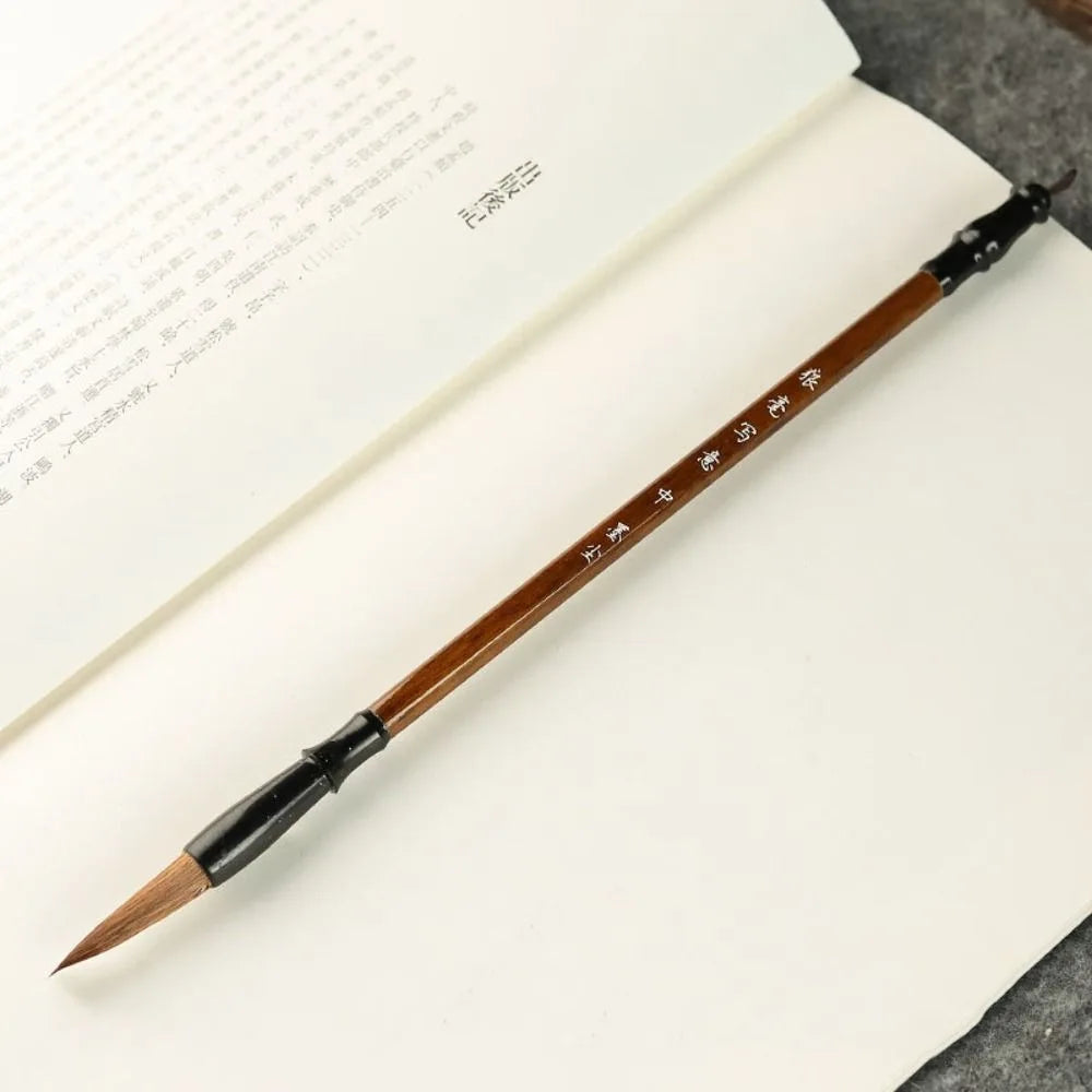 Traditional Chinese Calligraphy Brush Oil Painting Wolf Hair Scriptures Writing Brush Oil Watercolor Wood Art Paint Brush - M