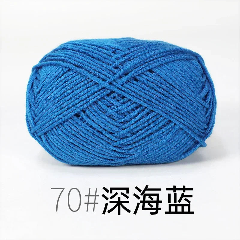 50g 4ply Milk Cotton Knitting Wool Yarn Needlework Dyed Lanas For Crochet Craft Sweater Hat Dolls Sewing Knitting Tools - 70