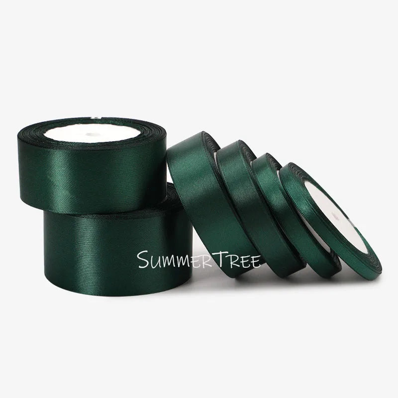 Satin Ribbon 25yards 6mm - 50mm Sash Gift Wrap Bow Handmade DIY Craft Halloween Christmas Wedding Birthday Party Decoration -