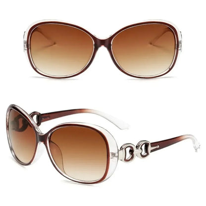 Sunglasses for Women Men Classic Retro Vintage Oversized Eyewear Fashion Shades Round Faced Driving Glasses - tea
