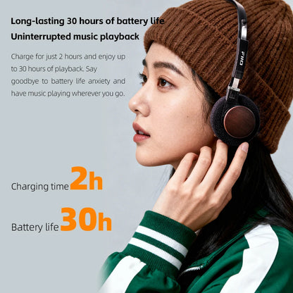 FIIO EH11 On-Ear Bluetooth Headphones, Powerful Bass & LDAC Hi-Res Audio, Lightweight Retro Design, 30H Battery, Dual Device 