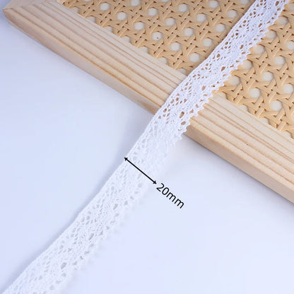 5Yards/Lot White Cotton Embroidered Lace Net Ribbons Fabric Trim DIY Sewing Handmade Craft Materials - 8