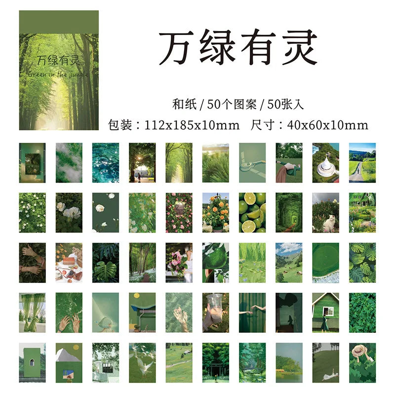50 Sheets Season of Dreams Series Decorative Sticker INS Scenery Handbook Scrapbooking Material Label Diary Journal Planner -