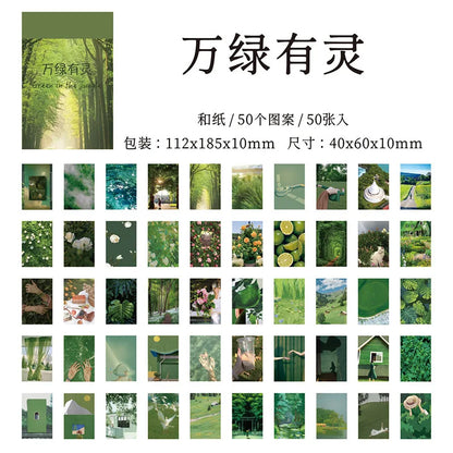 50 Sheets Season of Dreams Series Decorative Sticker INS Scenery Handbook Scrapbooking Material Label Diary Journal Planner -