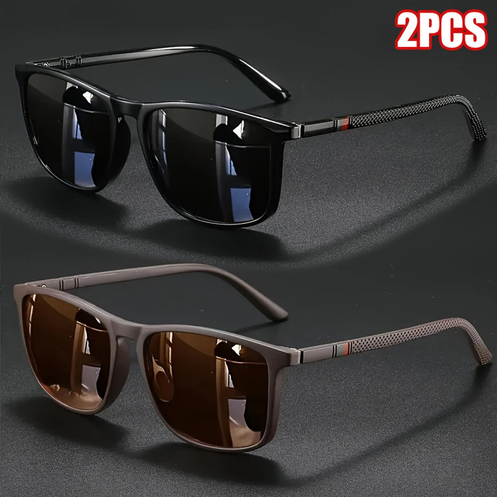 1_2pcs Luxury Square Vintage Polarized Cycling Sunglasses UV400 Men Women Fashion Eyewear Travel Driving Fishing Sun Glasses