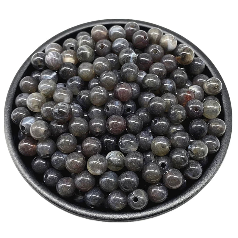 6 8 10mm Acrylic Round Beads for Jewelry Makeing Bracelet Necklace DIY Accessory - 28 / 6mm 100pcs