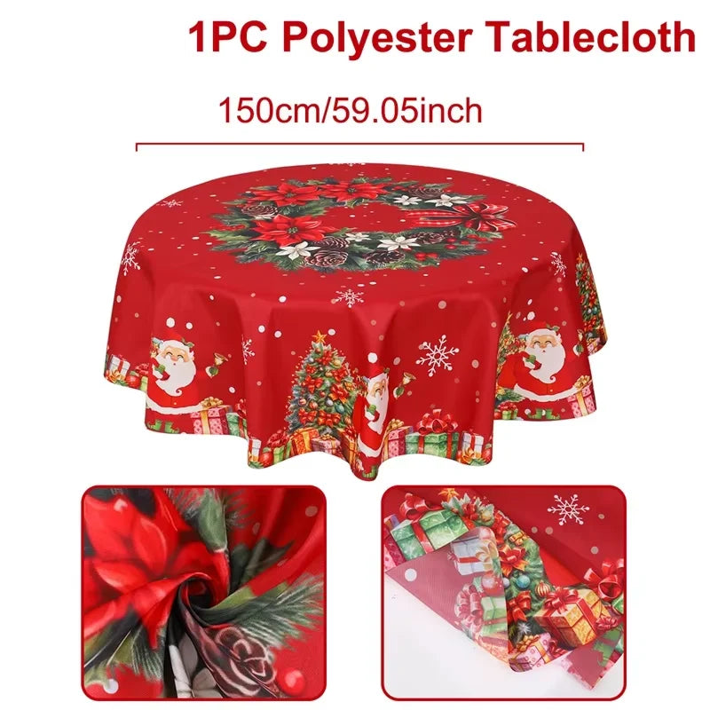 Disposable Christmas Tablecloth Merry Christmas Decors for Home 2024 Table Cover Xmas Ornament Navidad Natal New Year Gift 20