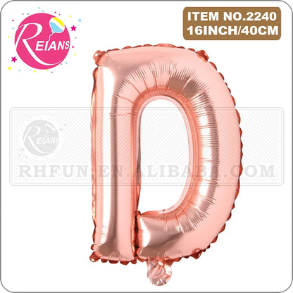 16 inch rose gold letter aluminum film balloon number digital balloon set wedding baby shower birthday party decoration ballo