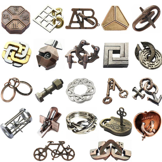 Lock Puzzles Classic IQ Metal Brain Teaser Magic Baffling Puzzles Game Toys For Children Adults Funny Gifts Metal Puzzle