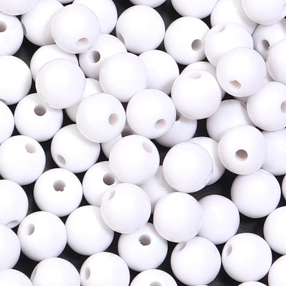 10-100Pcs/Lot 6-20mm Solid Color Round Acrylic Beads Loose Spacer Beads For DIY Keychains Decoration Handmade Crafts Accessor