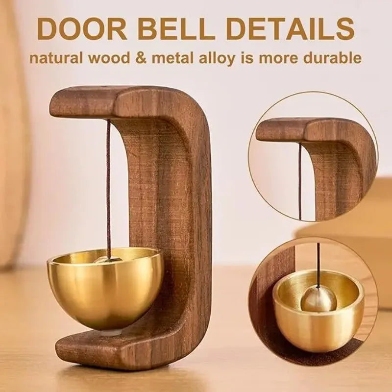 Magnetic Hanging Door Bell Wooden Doorbell Wind Chimes Beech Wood Shop Keeper Bells for Home & Business Door Opening Decorati
