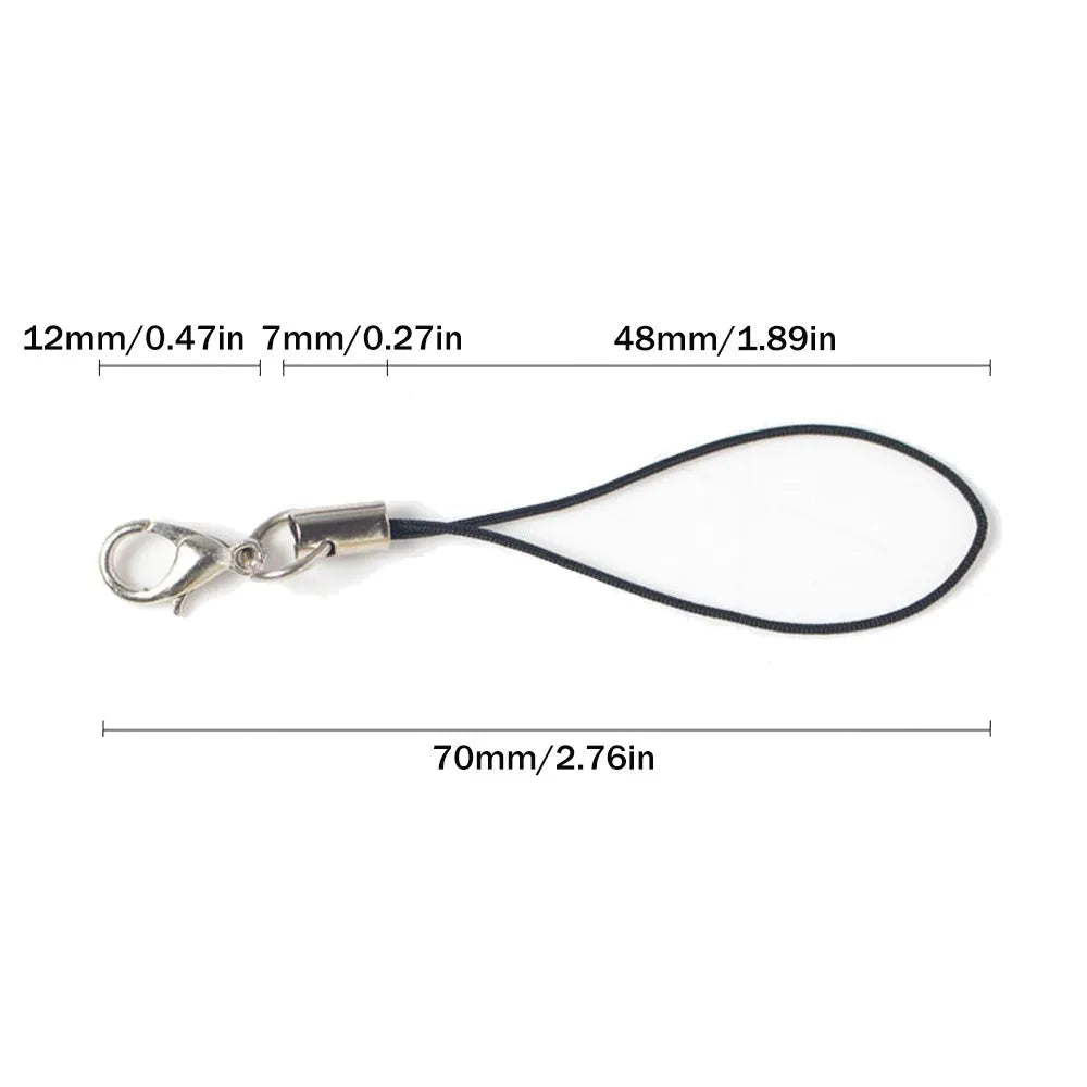 10/20/50Pcs Lobster Clasp Lanyard Strap Cord Mobile Cords Charm Nylon Key Ring Chain For DIY Keyring Jewelry Making Accessori