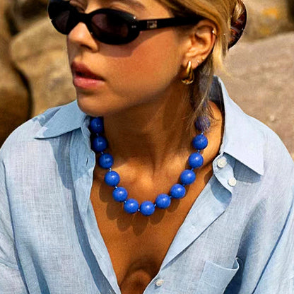 Docona Bohemia Bead Round Colourfulne Neckalce for Women Fashion Banquet Adjustable Geometric Holiday Jewelry Party Gifts - 2