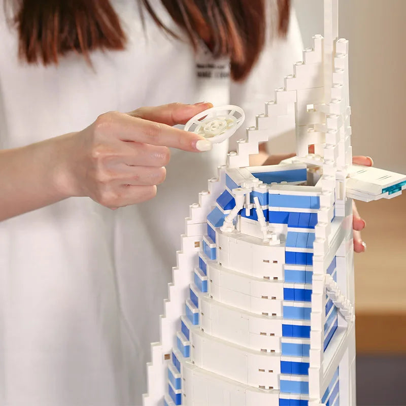 World Famous Modern Architecture United Arab Emirates Dubai Burj Al Arab Hotel Creative Building Block Construction Bricks To
