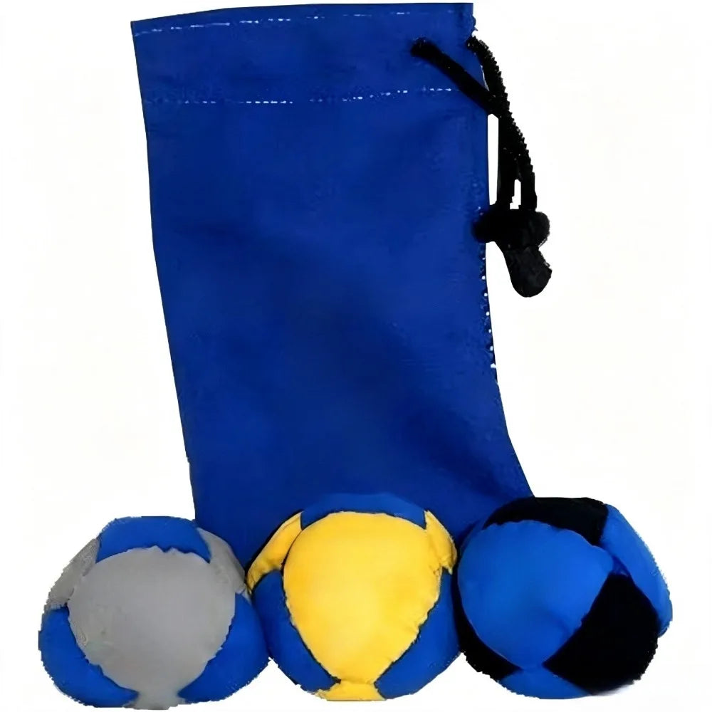 Classic Footbag Hacky Sack 3-Pack with Carry Pouch,Sand-Filled 8-Panel Synthetic Suede Footbag Set for Beginners &Player