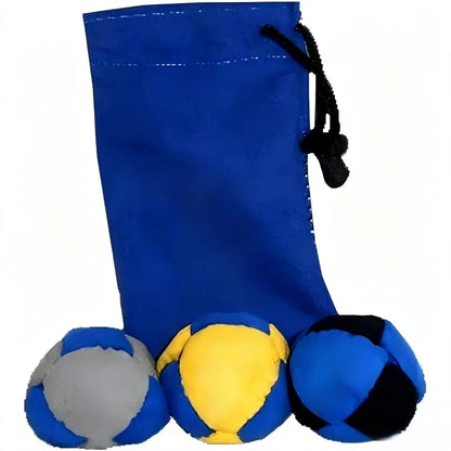 Classic Footbag Hacky Sack 3-Pack with Carry Pouch,Sand-Filled 8-Panel Synthetic Suede Footbag Set for Beginners &Player