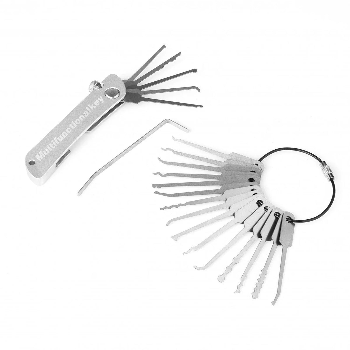 21-in-1 Lock Picking Tools Set Stainless Steel Durable Locksmith Mini Hook Pick Key Extractor Multi-function Outdoor Lover Gi