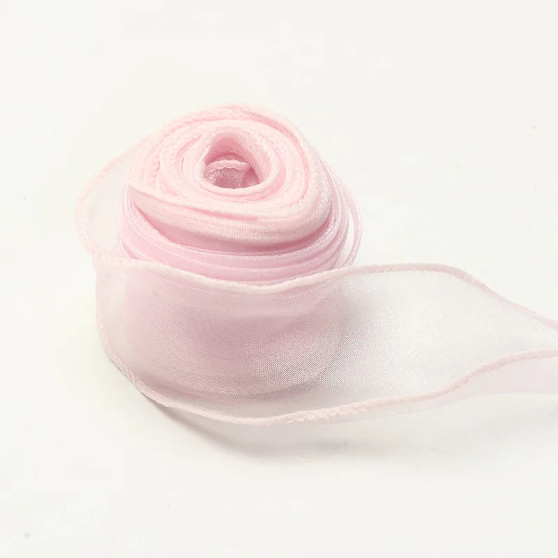 10Yards Fishtail Chiffon Ribbon Wavy Edged Organza Ribbon For DIY Crafts Bouquet Gift Wrapping Wedding Decoration Sewing Acce