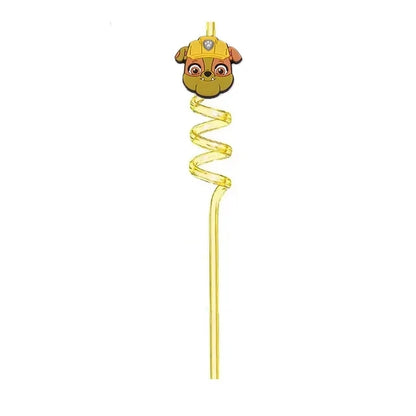 6Pcs Paw Patrol Straws Food Grade Spiral Pipette Kids Boys Girls Birthday Party Decoration Baby Shower Party Supplies Gifts -