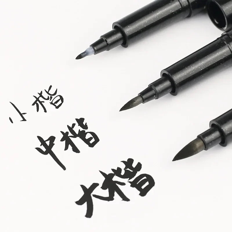 3 Pcs/Set Calligraphy Painting Pen Chinese Brush Pens for Writing Lettering Signatures Soft Brush Tip Refillable Ink Art Craf