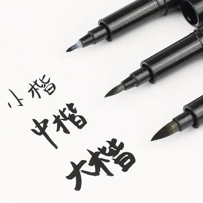 3 Pcs/Set Calligraphy Painting Pen Chinese Brush Pens for Writing Lettering Signatures Soft Brush Tip Refillable Ink Art Craf