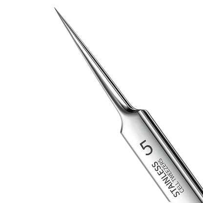 German Ultra-fine No. 5 Cell Pimples Blackhead Clip Tweezers Beauty Salon Special Scraping & Closing Artifact Acne Needle Too