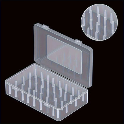 42 Roll Sewing Thread Storage Box, Transparent PP Plastic embroidery Sewing Set Storage Box, Portable Large Capacity