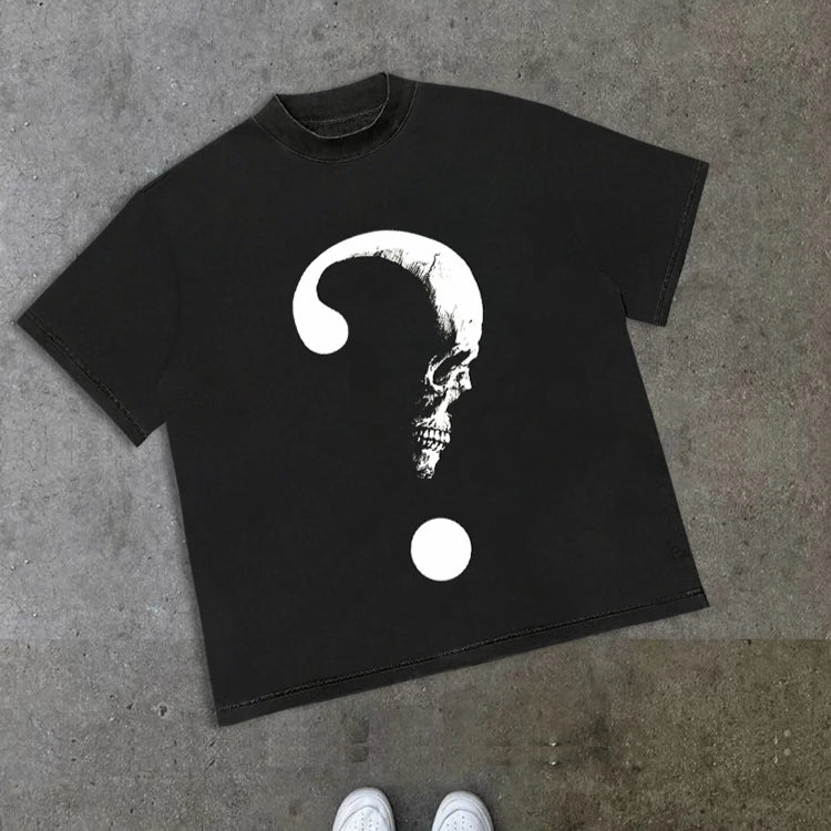Vintage Dark Centipede Skeletal Graphic Cotton Print T-shirt Men Y2K Summer Short Sleeves Oversize T-shirt Women Casual Tee T