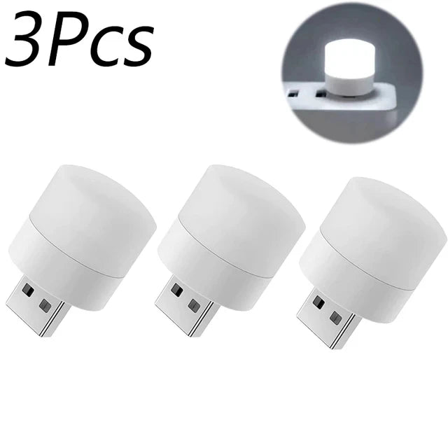 10/1PCS USB Night Light Mini LED Night Light USB Plug Lamp Power Bank Charging USB Book Lights Round Reading Eye Protection L