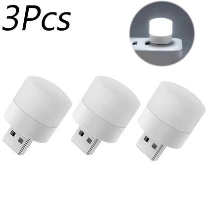 10/1PCS USB Night Light Mini LED Night Light USB Plug Lamp Power Bank Charging USB Book Lights Round Reading Eye Protection L