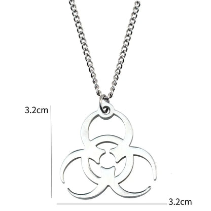 Necklace Trendy Men And Women INS Street Punk Hip-Hop JewelryNew Stainless Steel Biochemical Logo Pendant - Silver