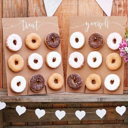 Wooden Donut Stand Wedding Decoration Wall Dessert Doughnut Table Holder Baby Shower Birthday Party Table Decor Supplies