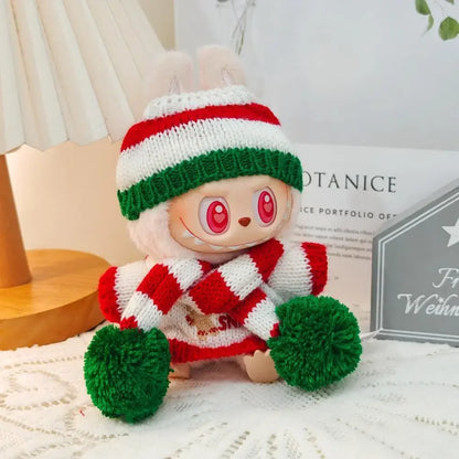 Mini Doll'S Clothes Outfit Accessories For Labubu Idol V1 V2 Christmas Cookie Man Sweater Hat New Year Clothes Gift - Scarf S
