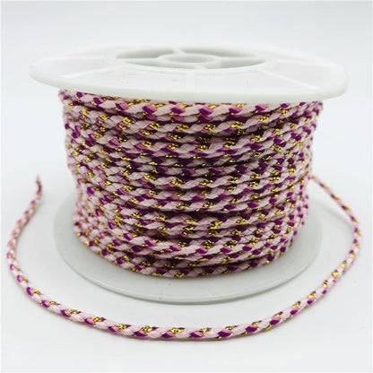 5yards/Lot 2.5mm Gold Line 100% Cotton Cord Rope Chinese Knot Macrame Cord Rope For Jewelry Making For Shamballa Bracelet