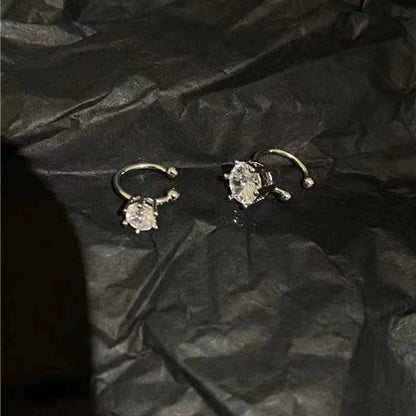 Elegant Shiny Zircon Clip Earrings Adjustable Non Piercing Ear Clips for Women Daily Wear Party Banquet Jewelry Gift New Fash
