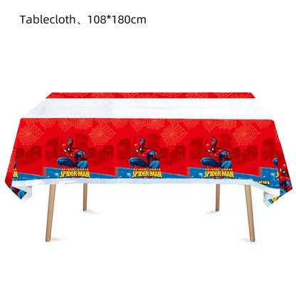 birthday party supplies, Spiderman tablecloth decorations, superhero party supplies, kids birthday party table cover, Spider-
