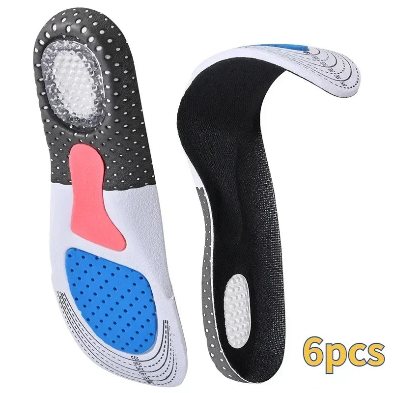 6Pcs Orthopedic Insoles for Feet Arch Support Plantar Fasciitis Orthopedic Insole Silicone Shock Absorbing Soft Running Cushi
