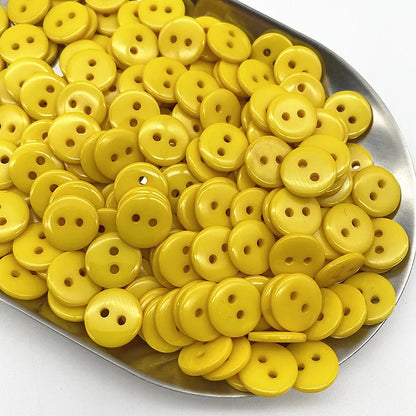 50pcs 11.5mm Colours Double Eye Bread Button Round Resin Sewing Buttons Diy Scrapbooking Multicolour - 11