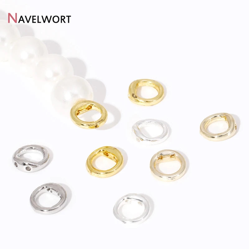 End Caps For Jewelry,10/20Pcs 18K Gold Plated Brass Metal End Caps For DIY Bracelet Necklace Making Finding,Supplies For Jewe