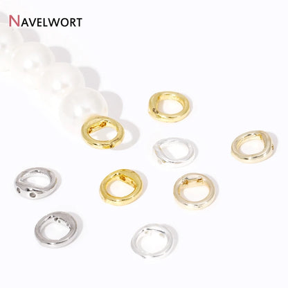 End Caps For Jewelry,10/20Pcs 18K Gold Plated Brass Metal End Caps For DIY Bracelet Necklace Making Finding,Supplies For Jewe