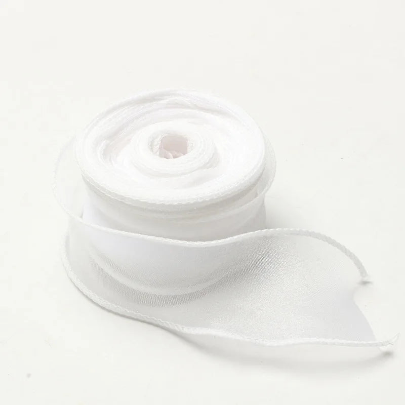 10Yards Fishtail Chiffon Ribbon Wavy Edged Organza Ribbon For DIY Crafts Bouquet Gift Wrapping Wedding Decoration Sewing Acce