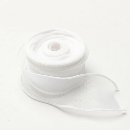 10Yards Fishtail Chiffon Ribbon Wavy Edged Organza Ribbon For DIY Crafts Bouquet Gift Wrapping Wedding Decoration Sewing Acce