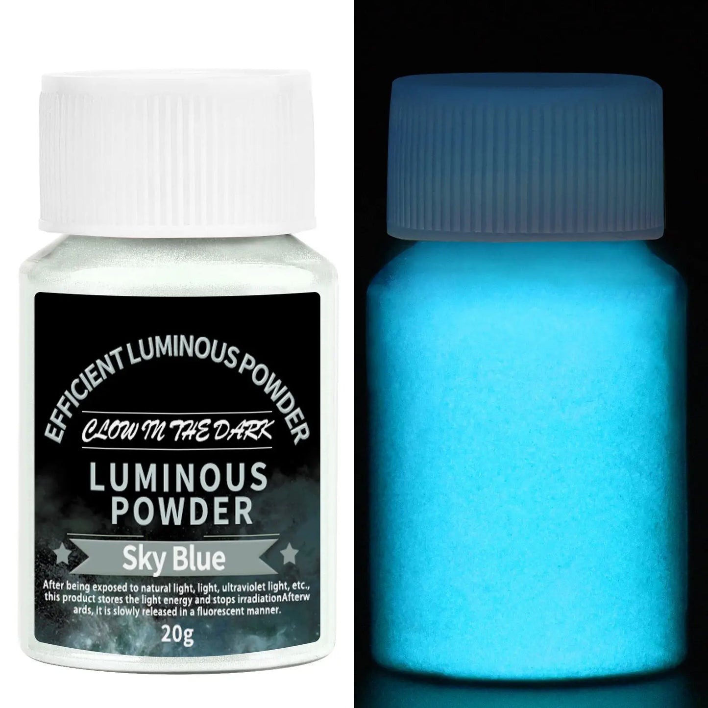 20g Long Lasting Bright Luminous Powder Paint Epoxy Resin Pigment Glow In The Dark Fluorescent Powder DIY Jewelry Making Fill